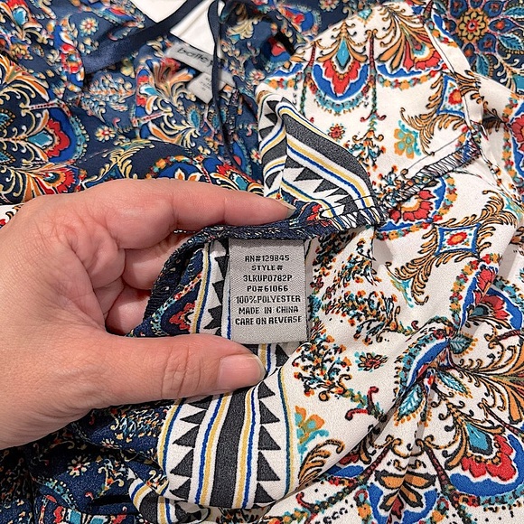 Bailey Blue Boho Print Cold Shoulder Sheath Dress, Women’s Size Small. - Picture 13 of 15